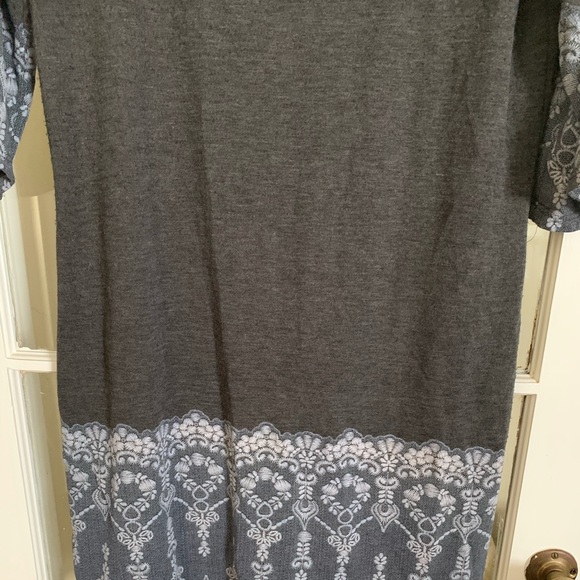 Dori Gray Dress midi 3/4 sleeve size Medium - Picture 4 of 4